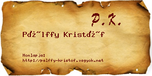 Pálffy Kristóf névjegykártya